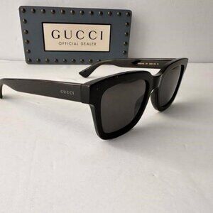 Authentic Gucci Smoke Square Men's Sunglasses GG0001SN 001